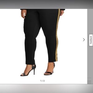 Old Navy Pixie Ankle Gold Stripe Pants Women's(dry cleaned)